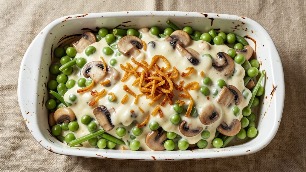 Old Fashioned French's Green Bean Casserole Recipe: Crispy Top, Creamy Mushroom Magic